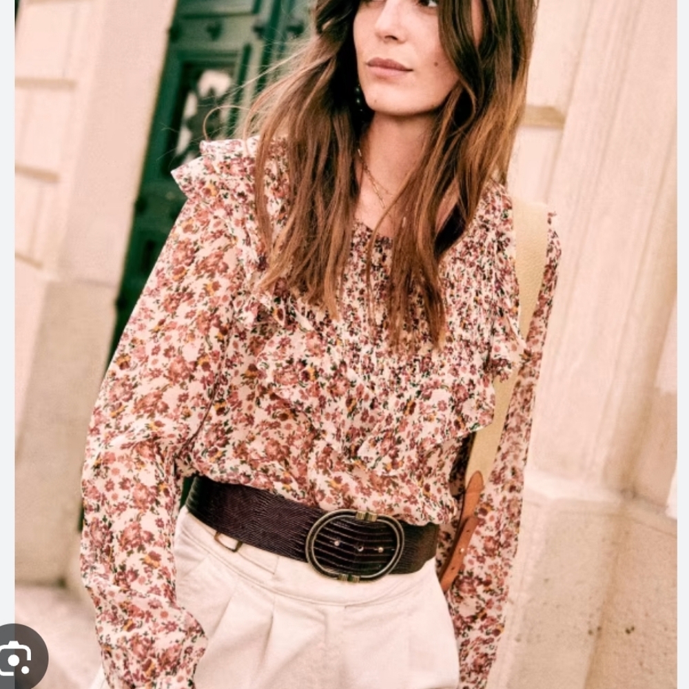 Sezane Miro Floral Blouse size 34